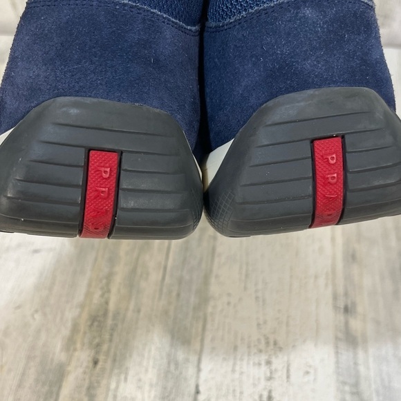 🔥Prada men’s suede w/mesh navy sneaker size 12🔥 - Picture 5 of 5